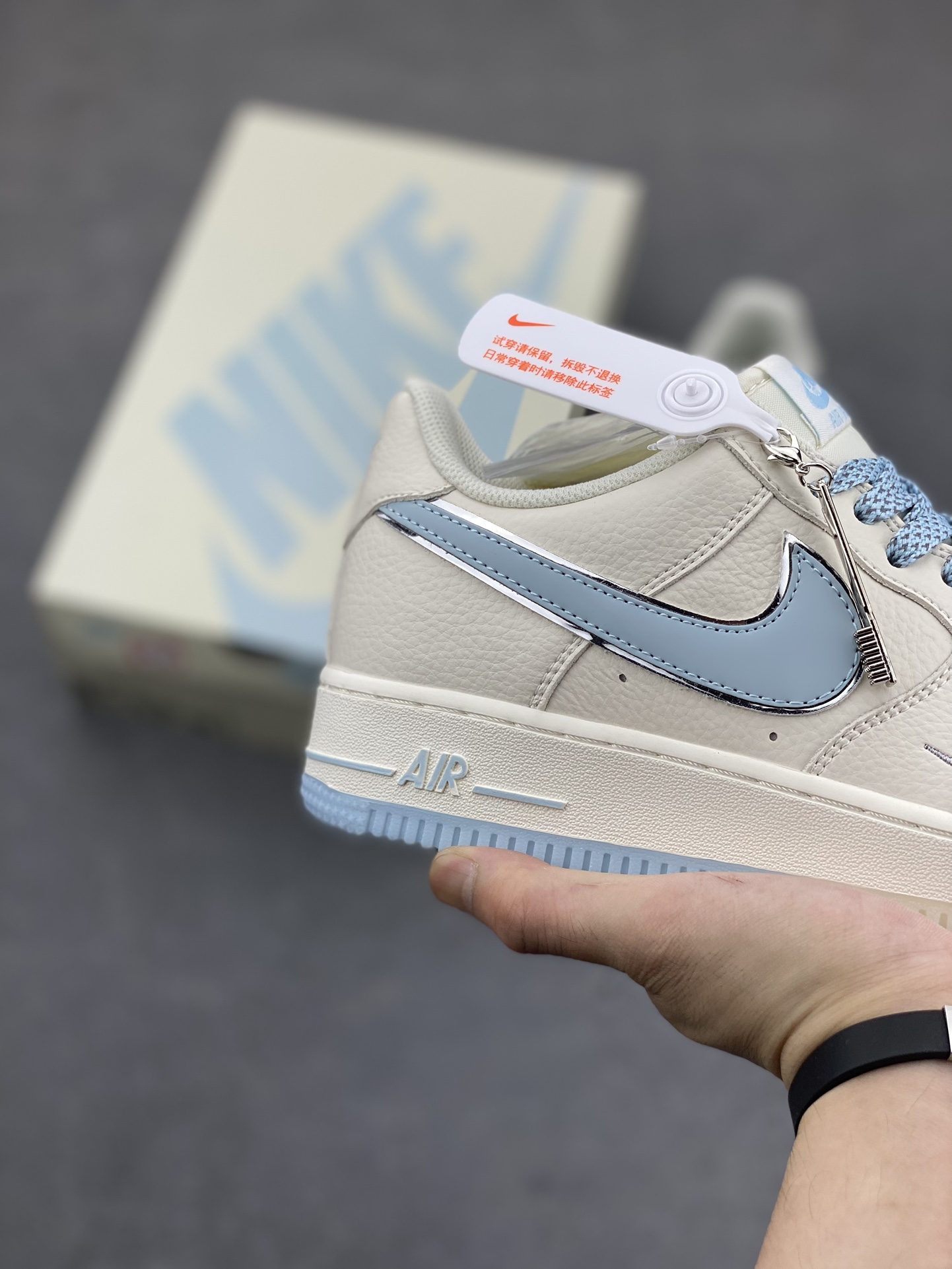 Nike Air Force 1 Low Ice Blue Sneakers - Reflective, Crystal Sole 6 i1688843340 7001 4