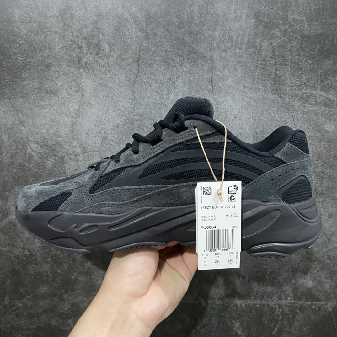 LW pure original Yeezy 700V2 pure black warrior FU6684