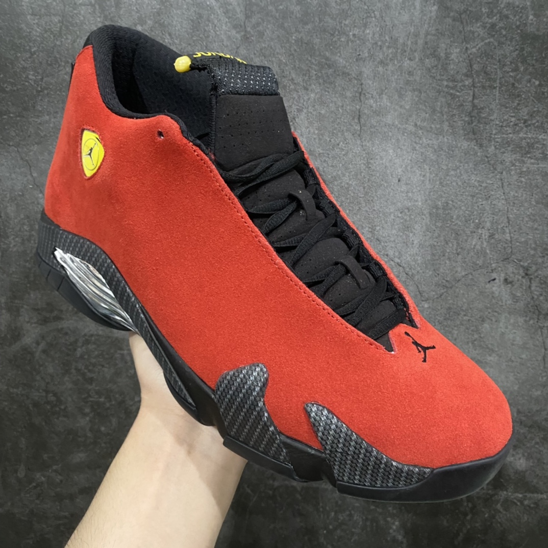 God Edition Air Jordan AJ14 Ferrari Black and Red 654459-670