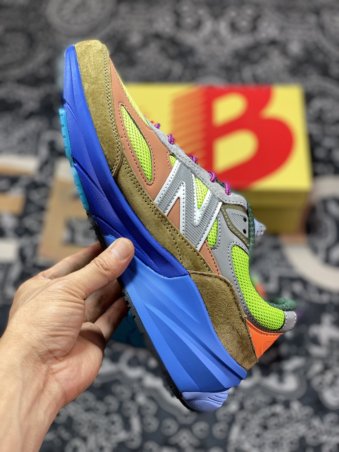 Action Bronson x NBNew Balance in USA M990V6 Sixth Generation Running Shoes ”Blue Green Brown” M990AB6