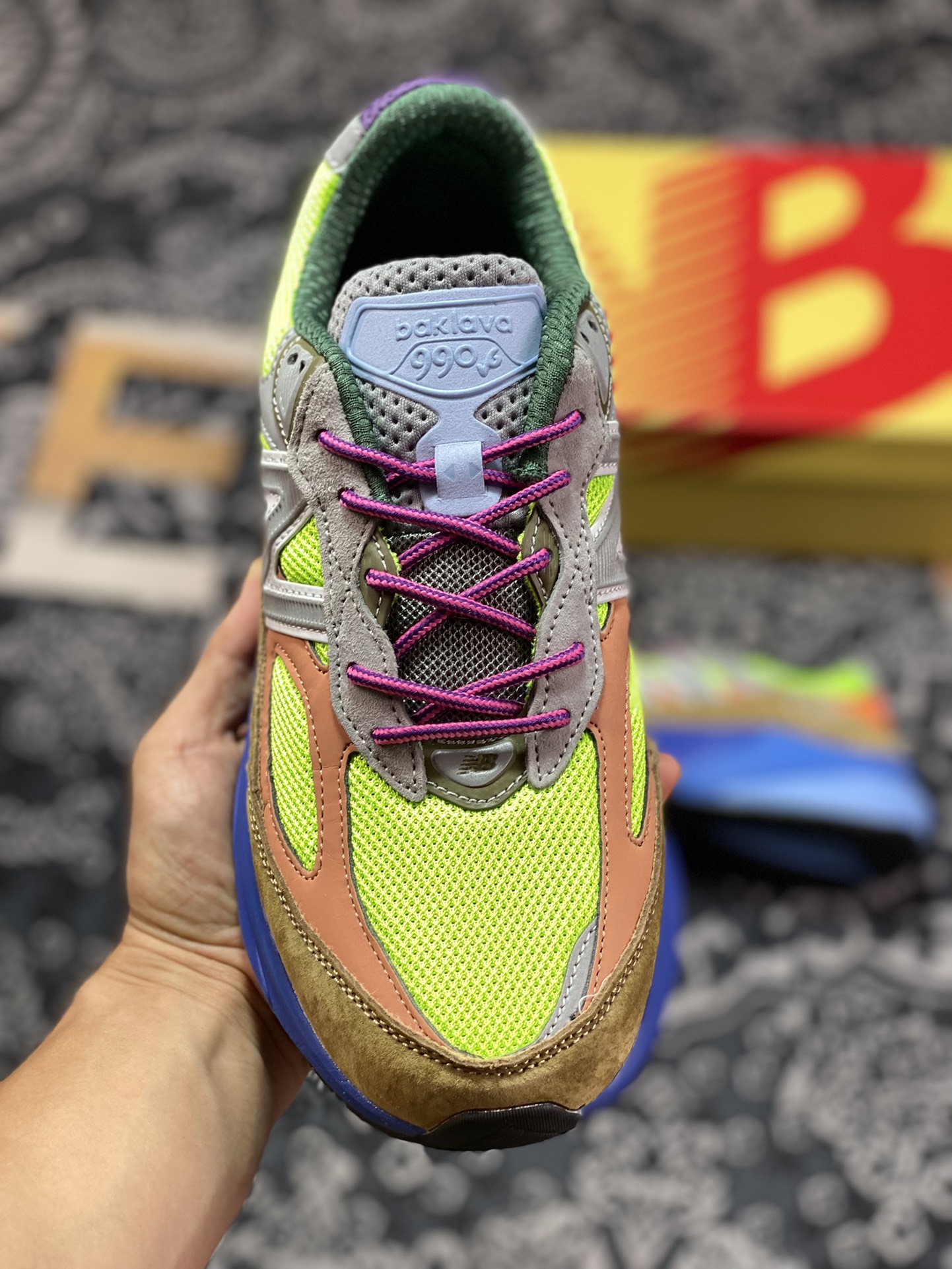 Action Bronson x NBNew Balance in USA M990V6 Sixth Generation Running Shoes ”Blue Green Brown” M990AB6