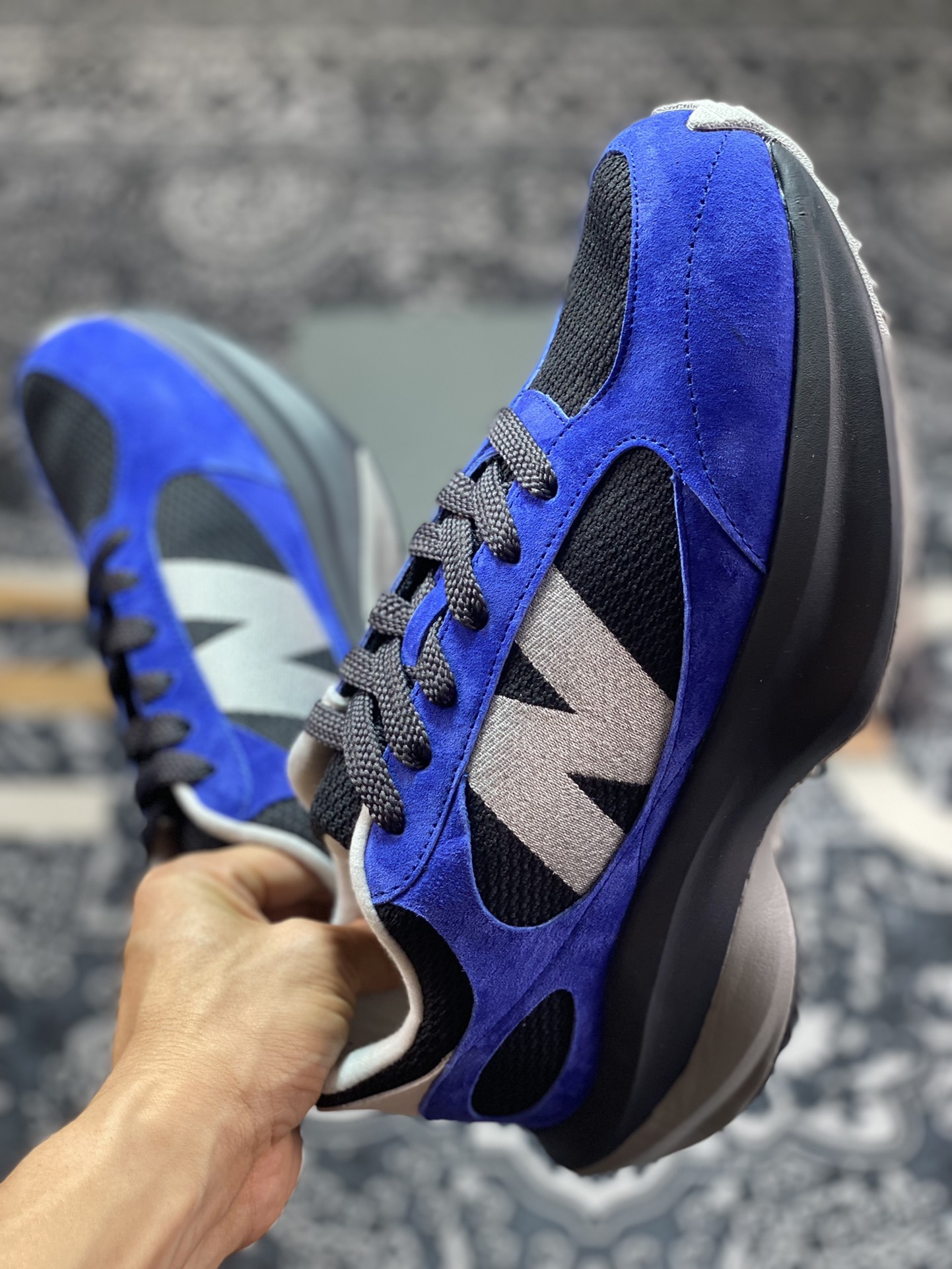 New Balance Warped Runner ”Blue/Black/Grey” dynamic running shoes ”suede royal blue black gray” UWRPOTBK