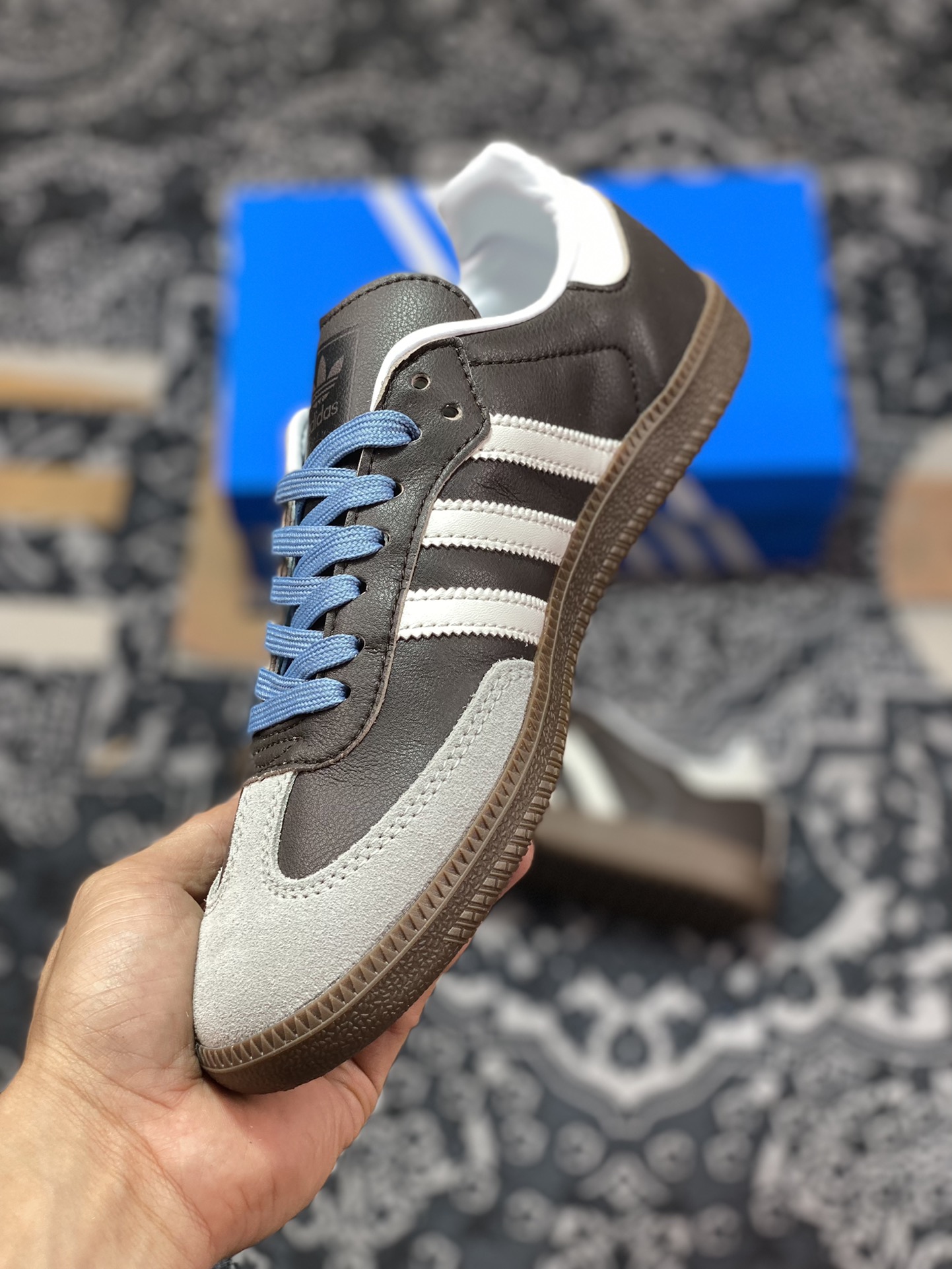 Adidas Originals Samba Vegan OG Samba series sneakers ”leather dark brown light gray caramel bottom” GP8377