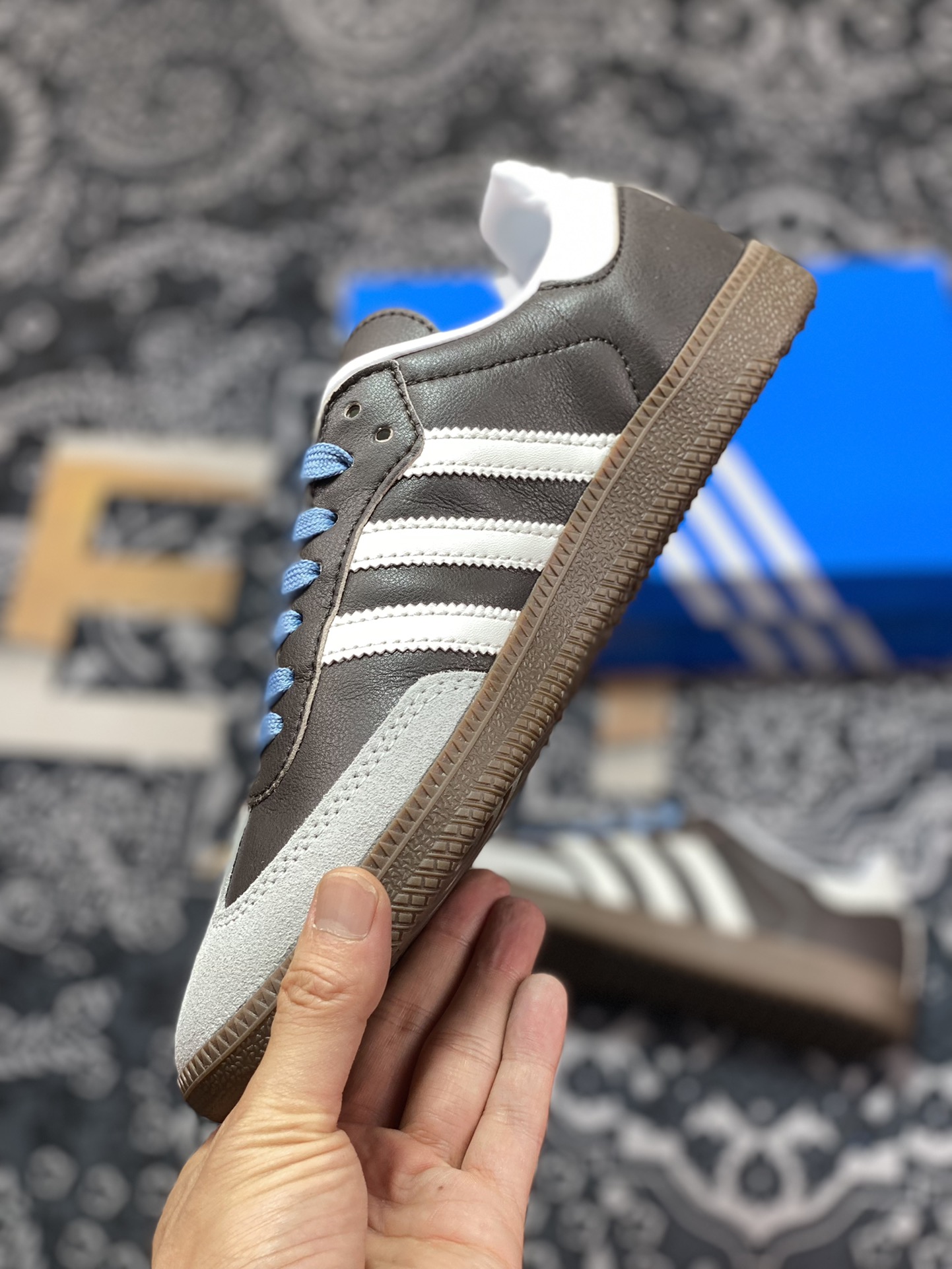 Adidas Originals Samba Vegan OG Samba series sneakers ”leather dark brown light gray caramel bottom” GP8377