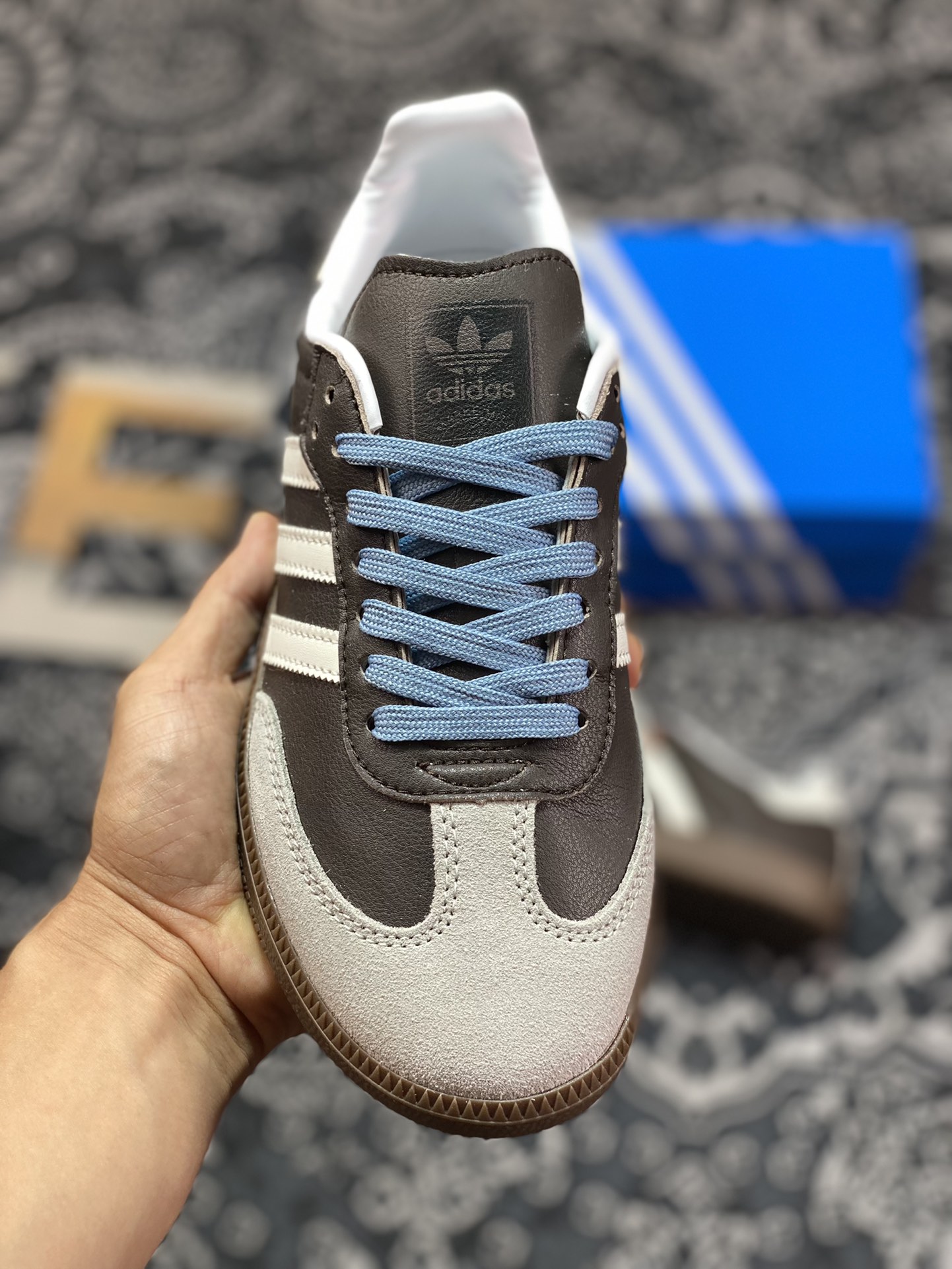 Adidas Originals Samba Vegan OG Samba series sneakers ”leather dark brown light gray caramel bottom” GP8377