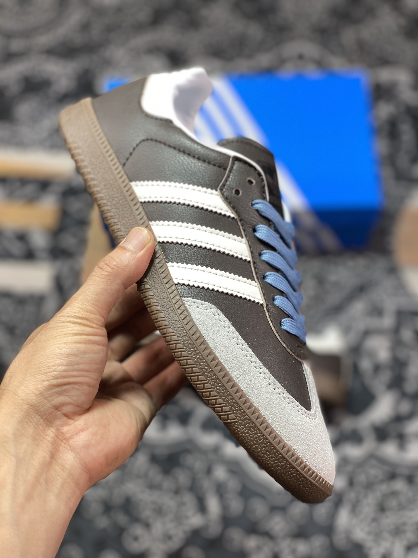 Adidas Originals Samba Vegan OG Samba series sneakers ”leather dark brown light gray caramel bottom” GP8377