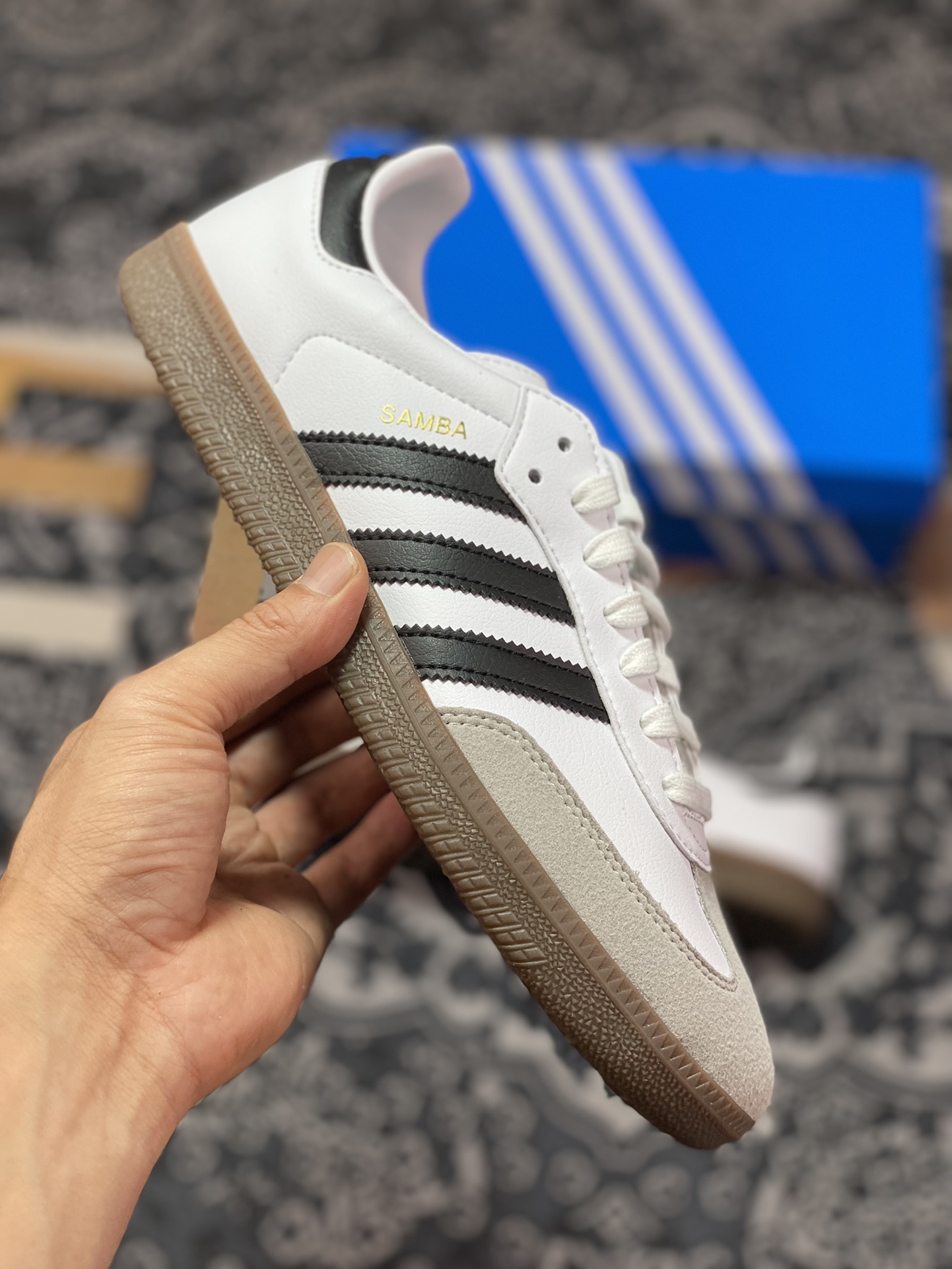 Preferred original grade adidas originals Samba Vegan OG white black gold H01877