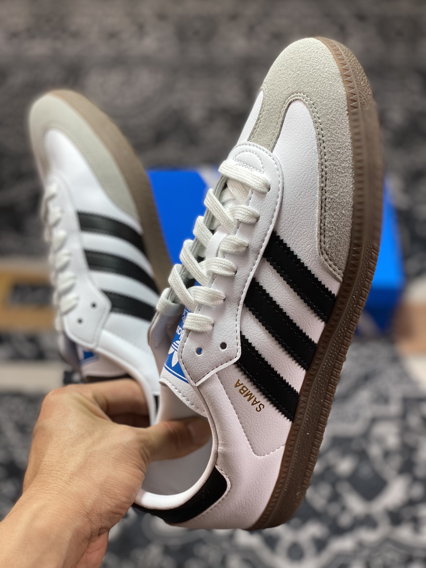 Preferred original grade adidas originals Samba Vegan OG white black gold H01877