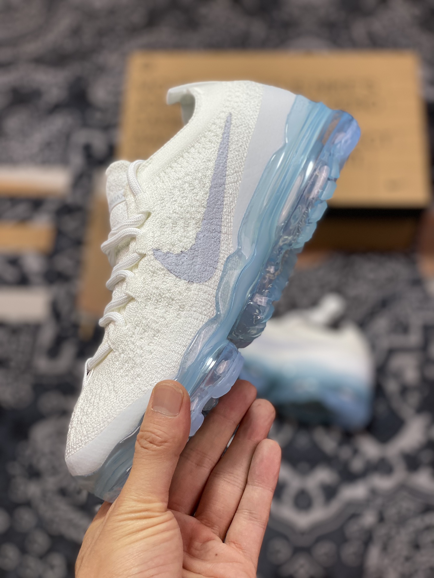 Nike Air VaporMax 2023 Flyknit FK”Pure Platinum“2023款慢跑鞋“白灰冰蓝底”DV6840-100