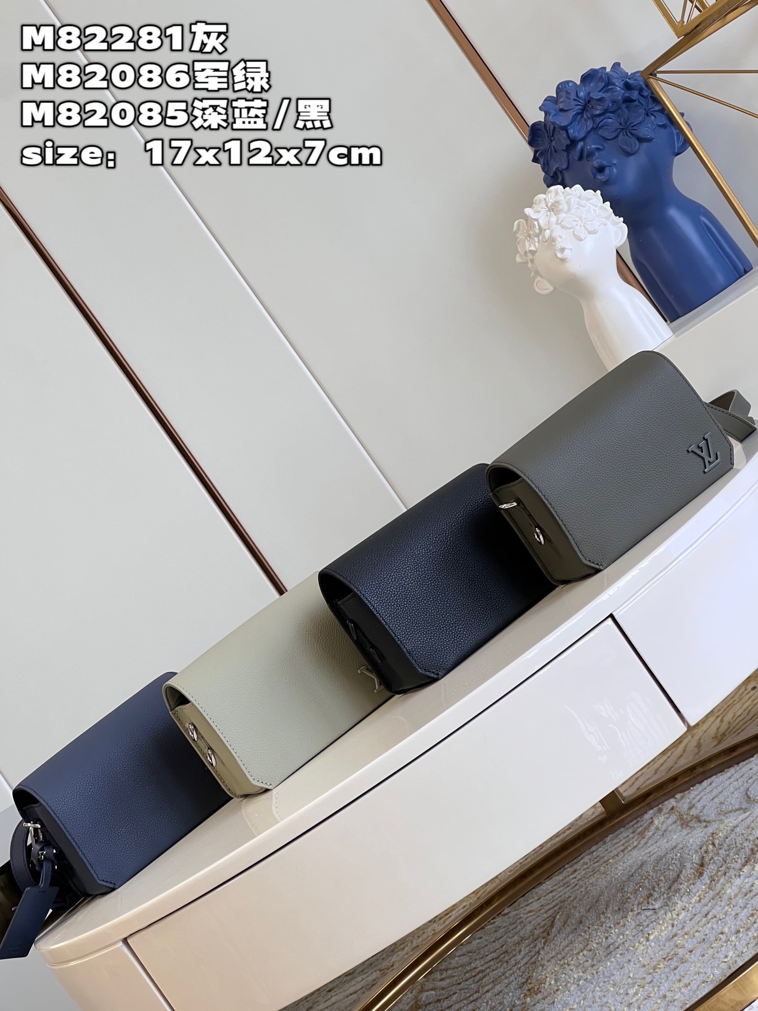 NO:400427,M82281 gray M82086 military green M82085 dark blue/black size17x12x7cm,LV【original leather】,louis vuitton19860909M82281灰 M82086军绿 M82085深蓝/黑 size17x12x7cm,LV【原厂皮】,louis vuitton,Bag