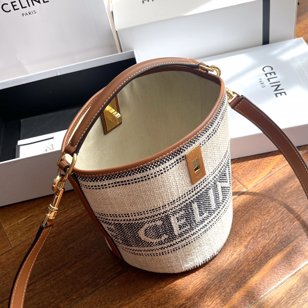 Summer feedback900BUCKET 16 CELINE fabric cowhide bucket bag