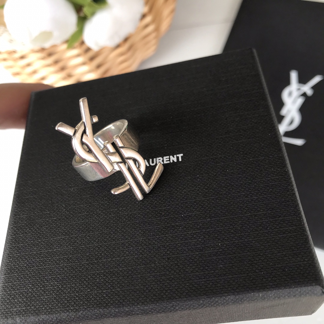 생로랑 YSL 로고 스털링 실버 반지 상세 이미지 5