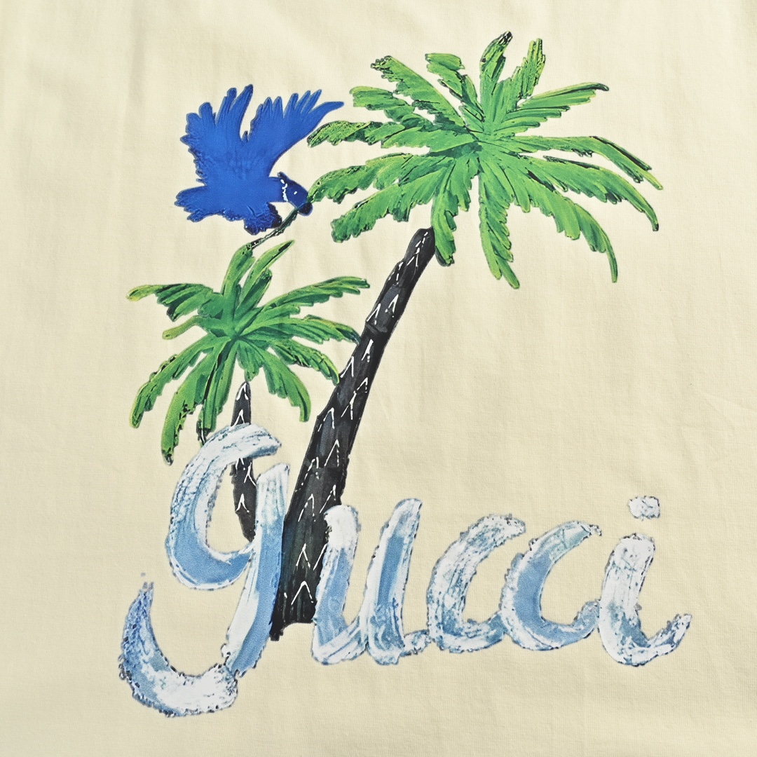 Gucci/古驰 23ss 椰树印花短袖 印花短袖T恤