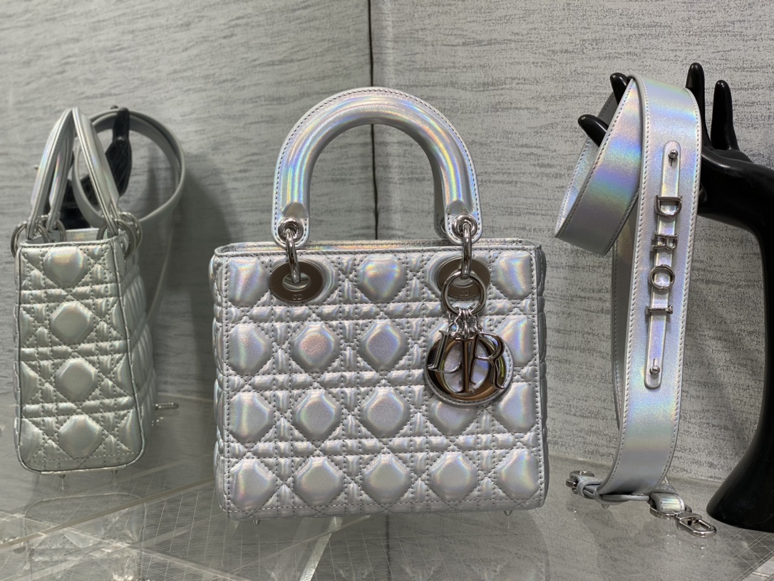 Dior Lady Silber Kaschmir Schaffell