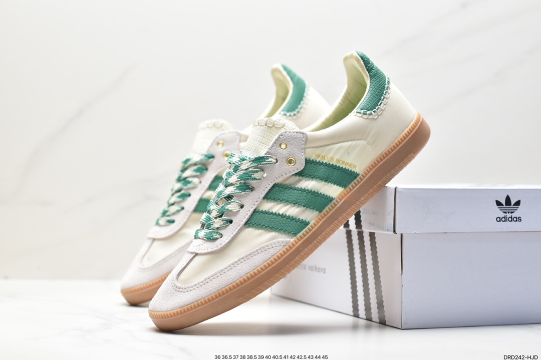 Adidas Originals Samba Vegan OG ”SPD” Samba Dance Shoes ”Silver Mist Princess Lace Caramel Sole” CQ2218