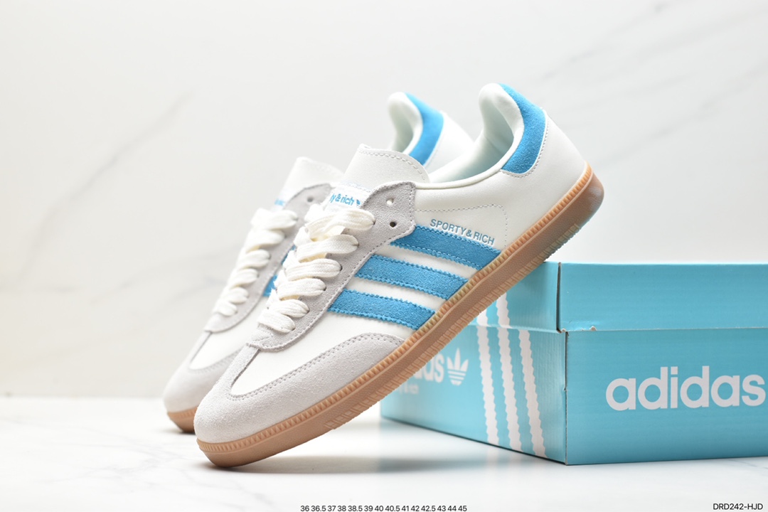 Adidas Originals Samba Vegan OG ”SPD” Samba Dance Shoes ”Silver Mist Princess Lace Caramel Sole” CQ2218