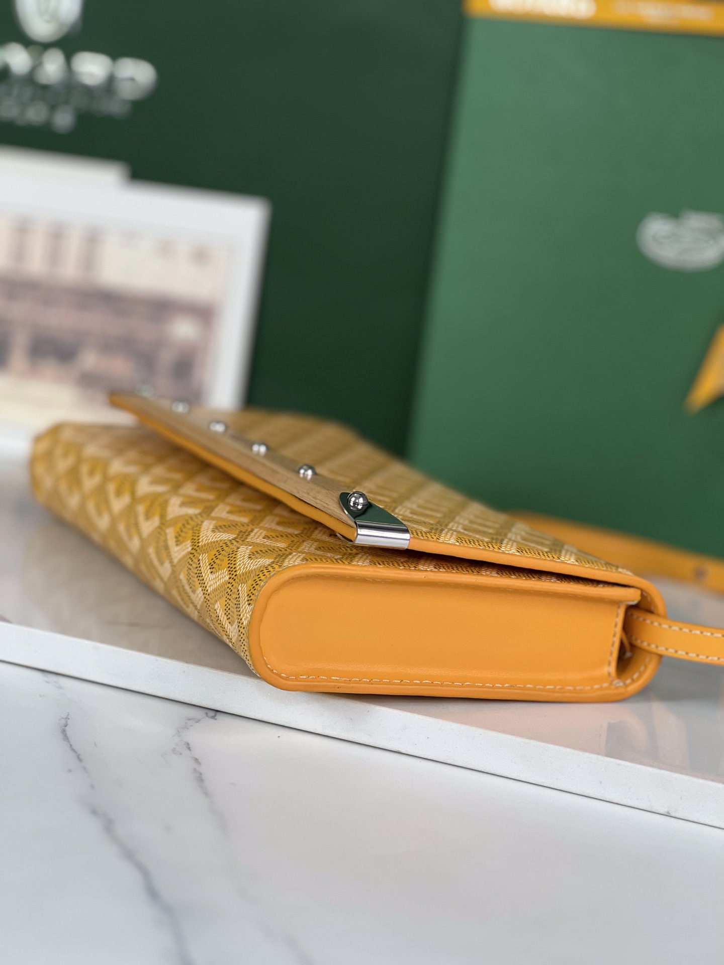 Goyard Monte-Carlo Yellow Handbag, Removable Adjustable Strap, Stylish and Elegant 6 i1688949648 1577 4