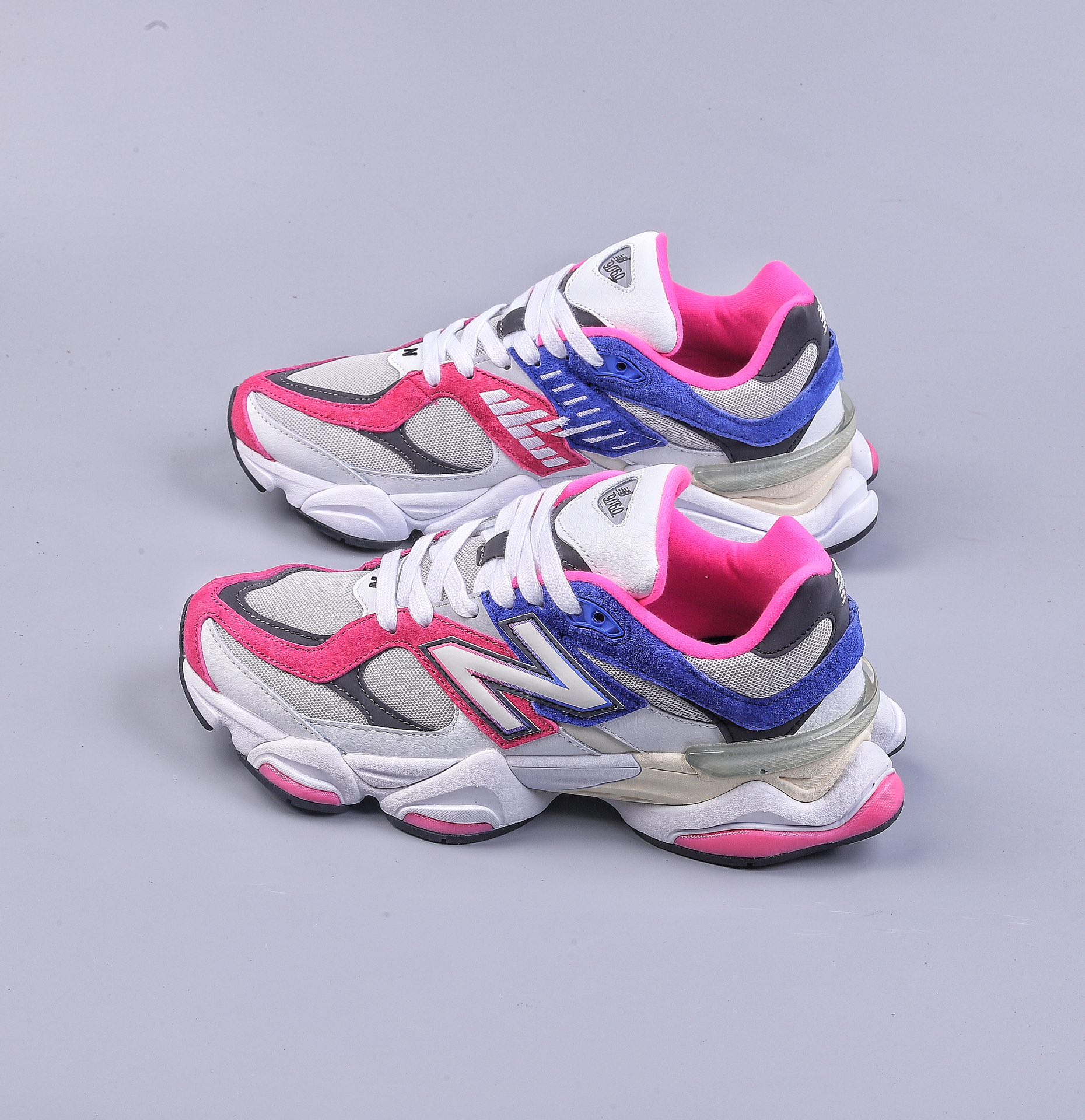 Joe Freshgoods x New Balance version NB9060 white, blue and pink retro casual sports running shoes U9060NB9