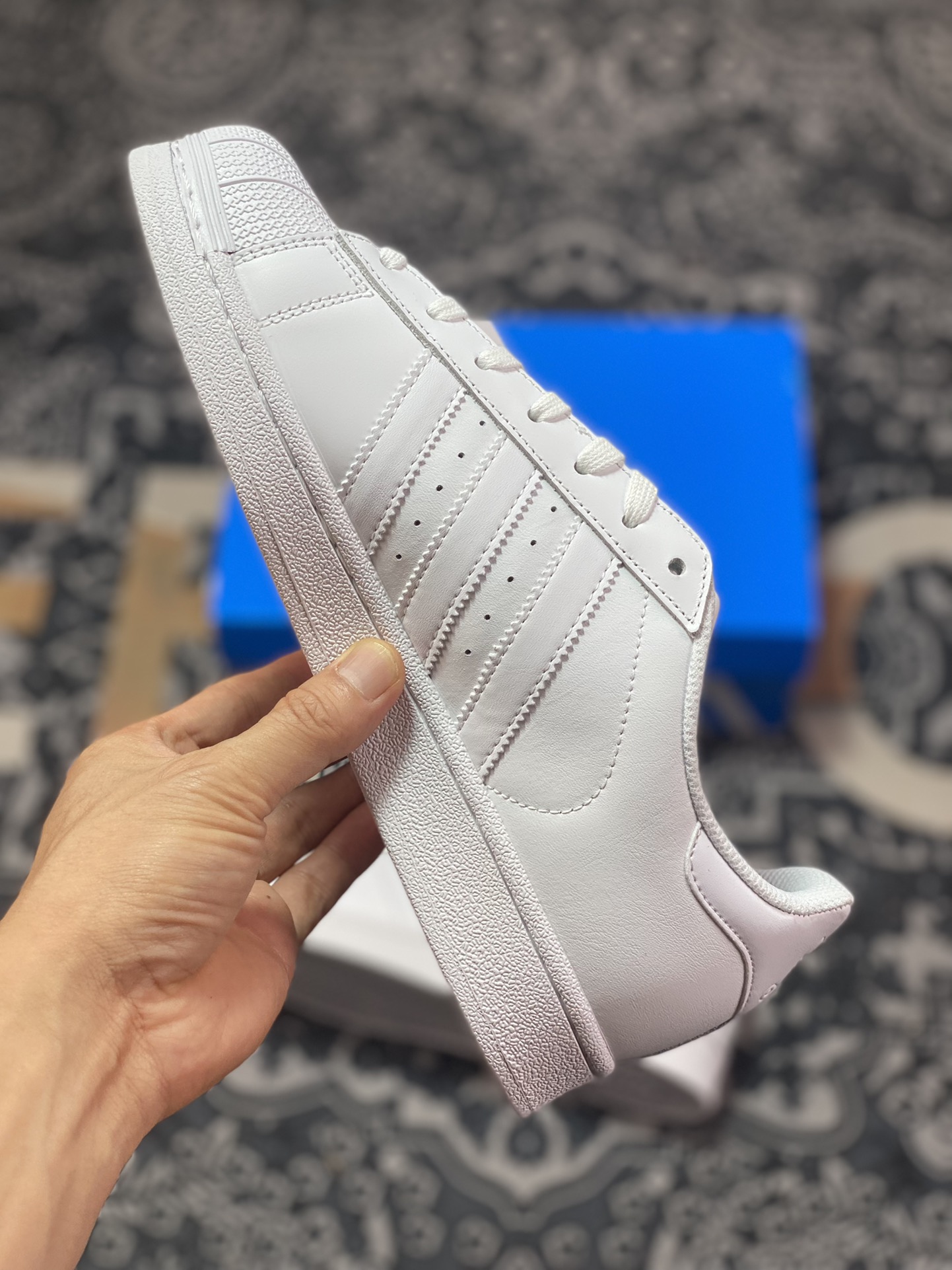 Adidas clover superstar shell head classic versatile casual sports shoes ”leather all white” B27136