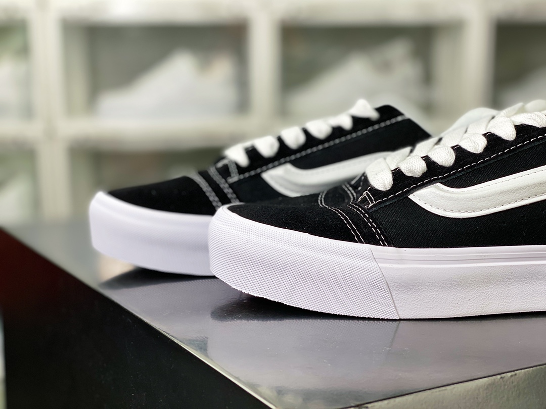 170 Vans Vault Knu-Skool VR3 LX”Black/White”板鞋“肥胖版拼接黑白大LOGO”VN0009QC6BT