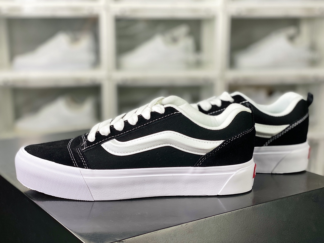 170 Vans Vault Knu-Skool VR3 LX”Black/White”板鞋“肥胖版拼接黑白大LOGO”VN0009QC6BT