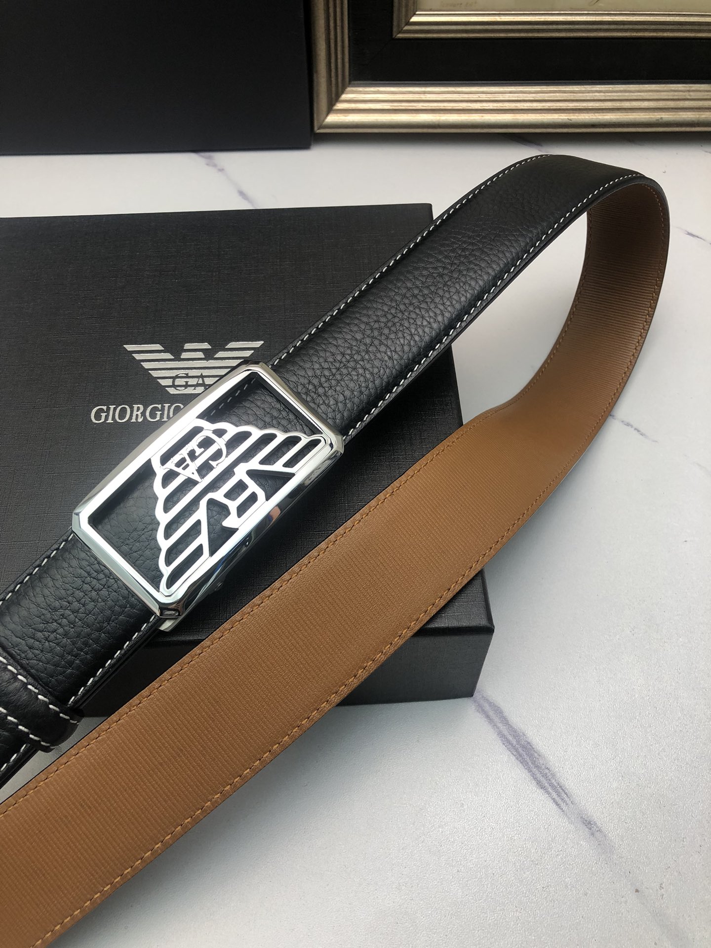Italian Factory Imported Automatic Cattle-Skin Belts with Tailorable Design - 图片 5