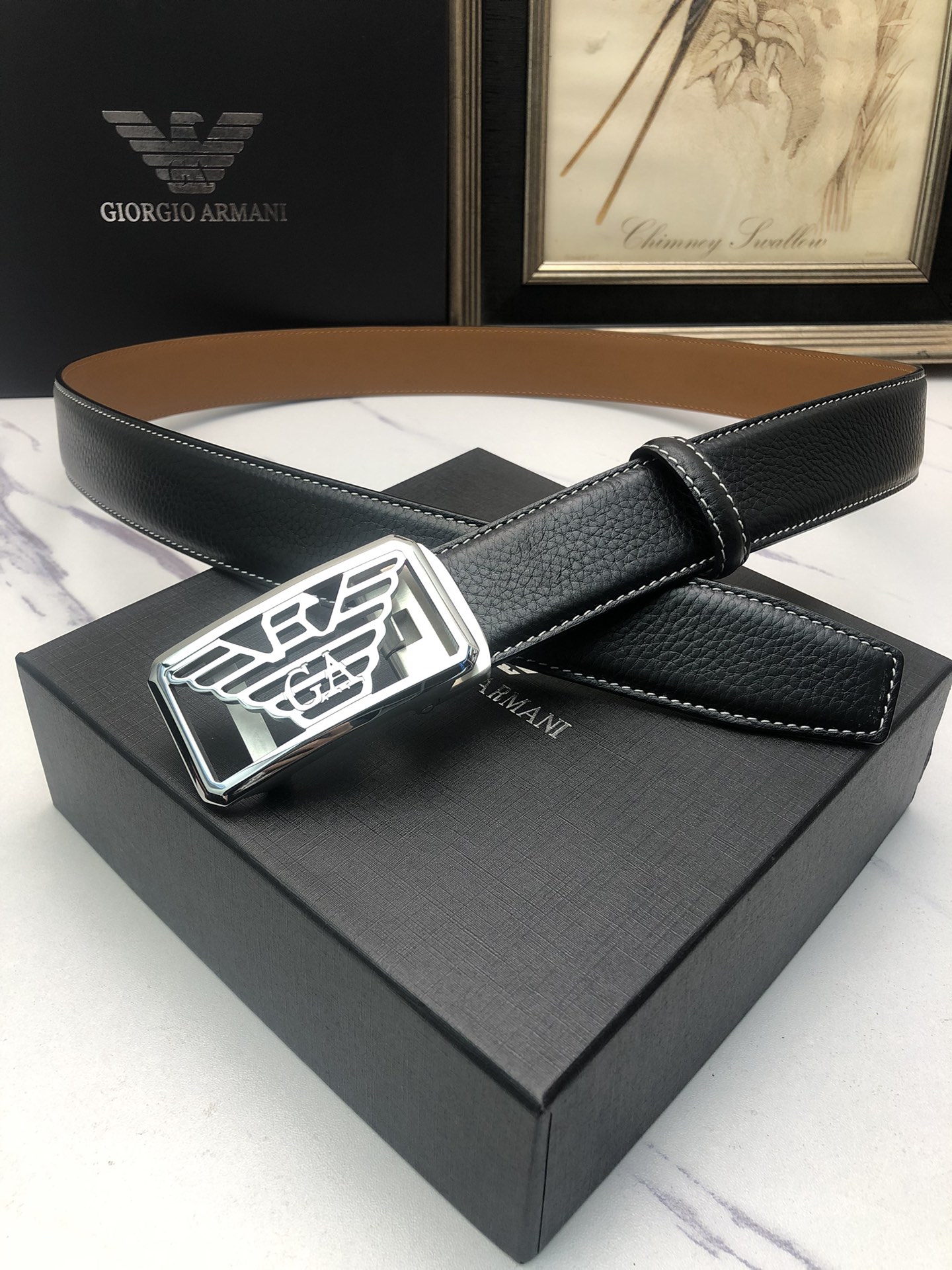 Italian Factory Imported Automatic Cattle-Skin Belts with Tailorable Design - 图片 2