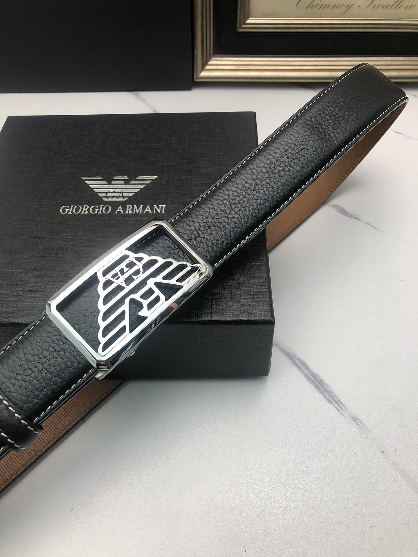 Italian Factory Imported Automatic Cattle-Skin Belts with Tailorable Design - 图片 3