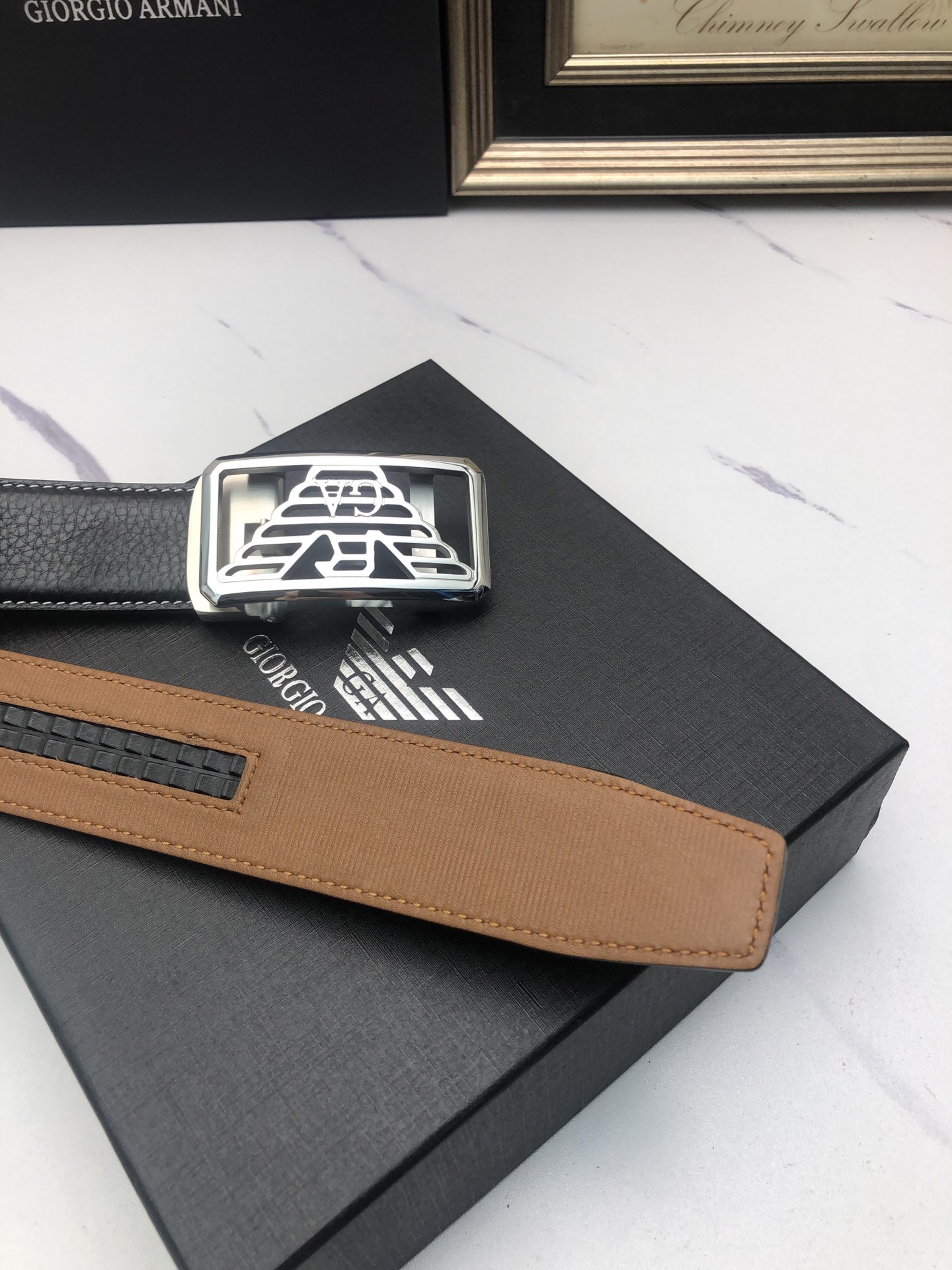 Italian Factory Imported Automatic Cattle-Skin Belts with Tailorable Design - 图片 6