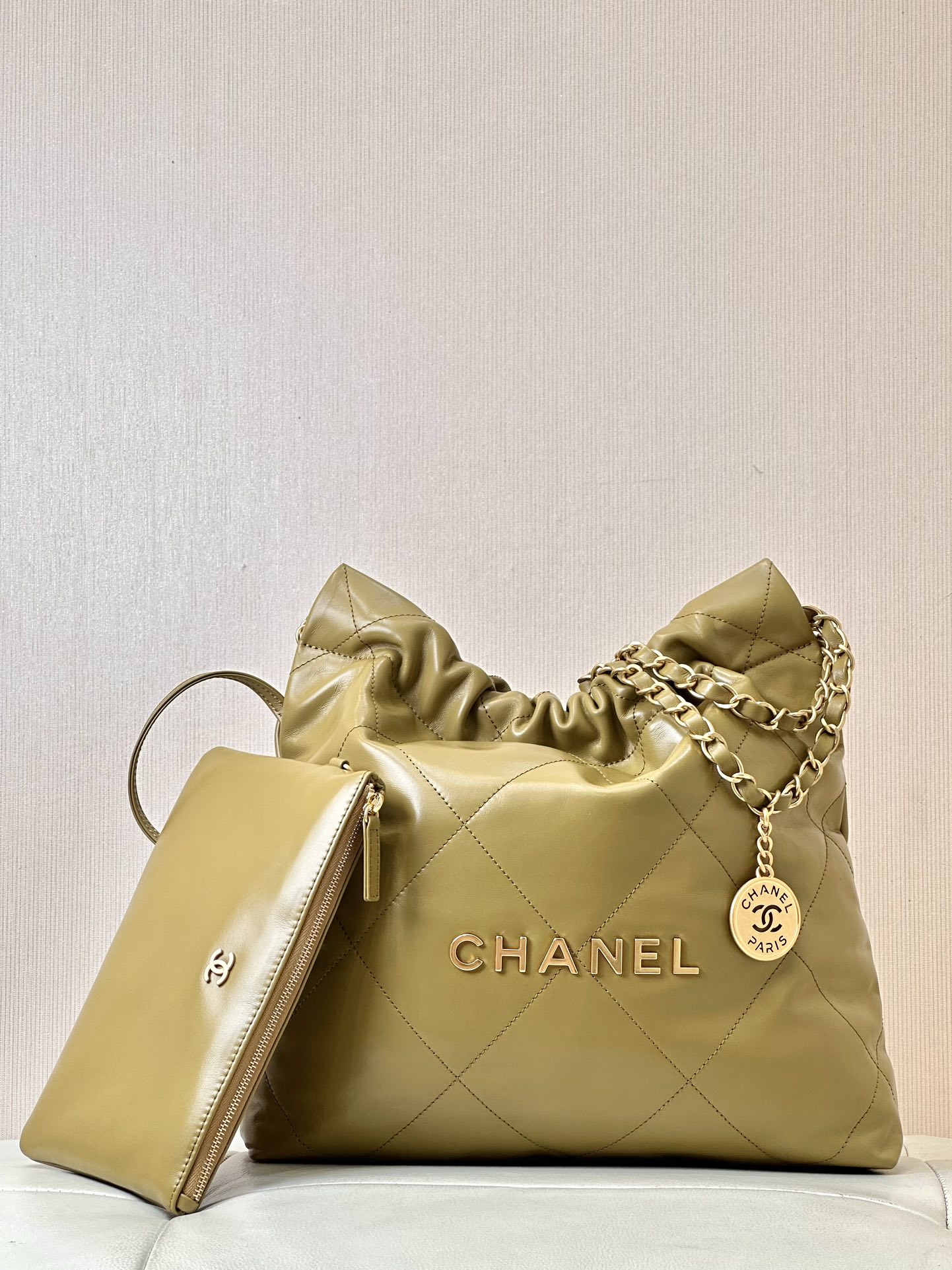 CHANEL Très grande capacité logo vieilli cuir d'origine matelassé sac de l'année sac shopping cuir de vachette importé