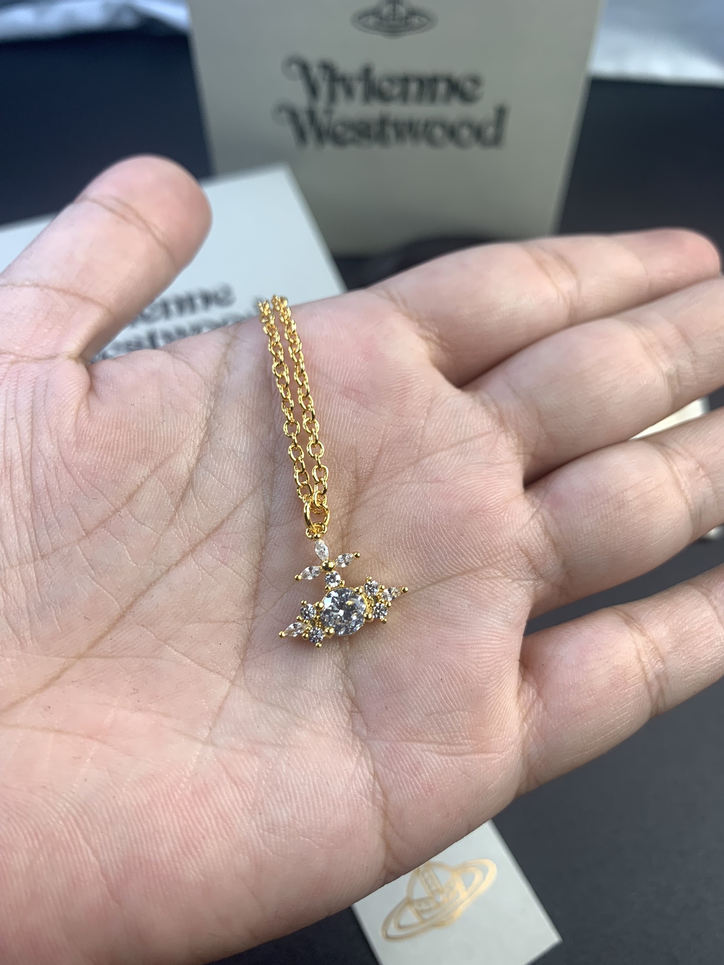 Vivienne Westwood 西太后马眼锆石戒指耳环项链套装，白金黄金玫瑰金三个色，戒指6.7.8