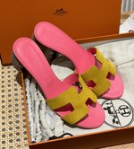 Hermes Shoes High Heel Pumps Slippers Pink Purple Red White Yellow Summer Collection