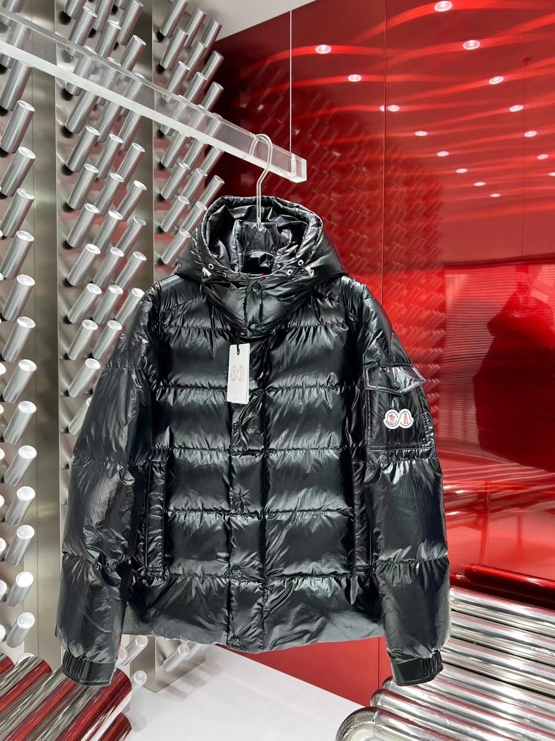 2024 AAA Replica Nederland 1e kopie
 Moncler Kleding Bontmantel Beste nep
 Wit Splijten Canvas Nylon Witte eend naar beneden Wintercollectie Fashion Joggingbroek