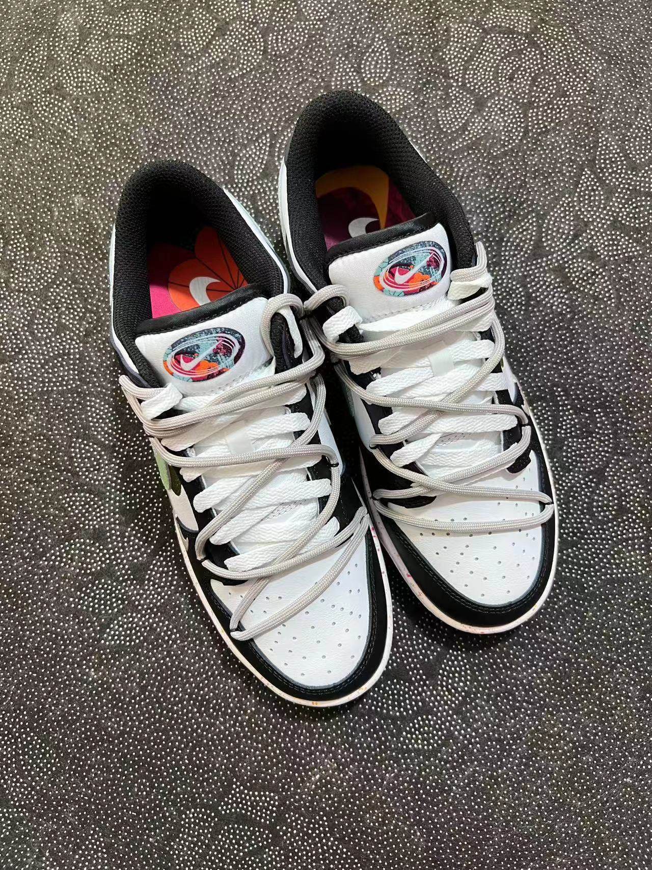 ? 正品定制 Dunk Low 解构 高街 活力三勾 黑白绿配色?