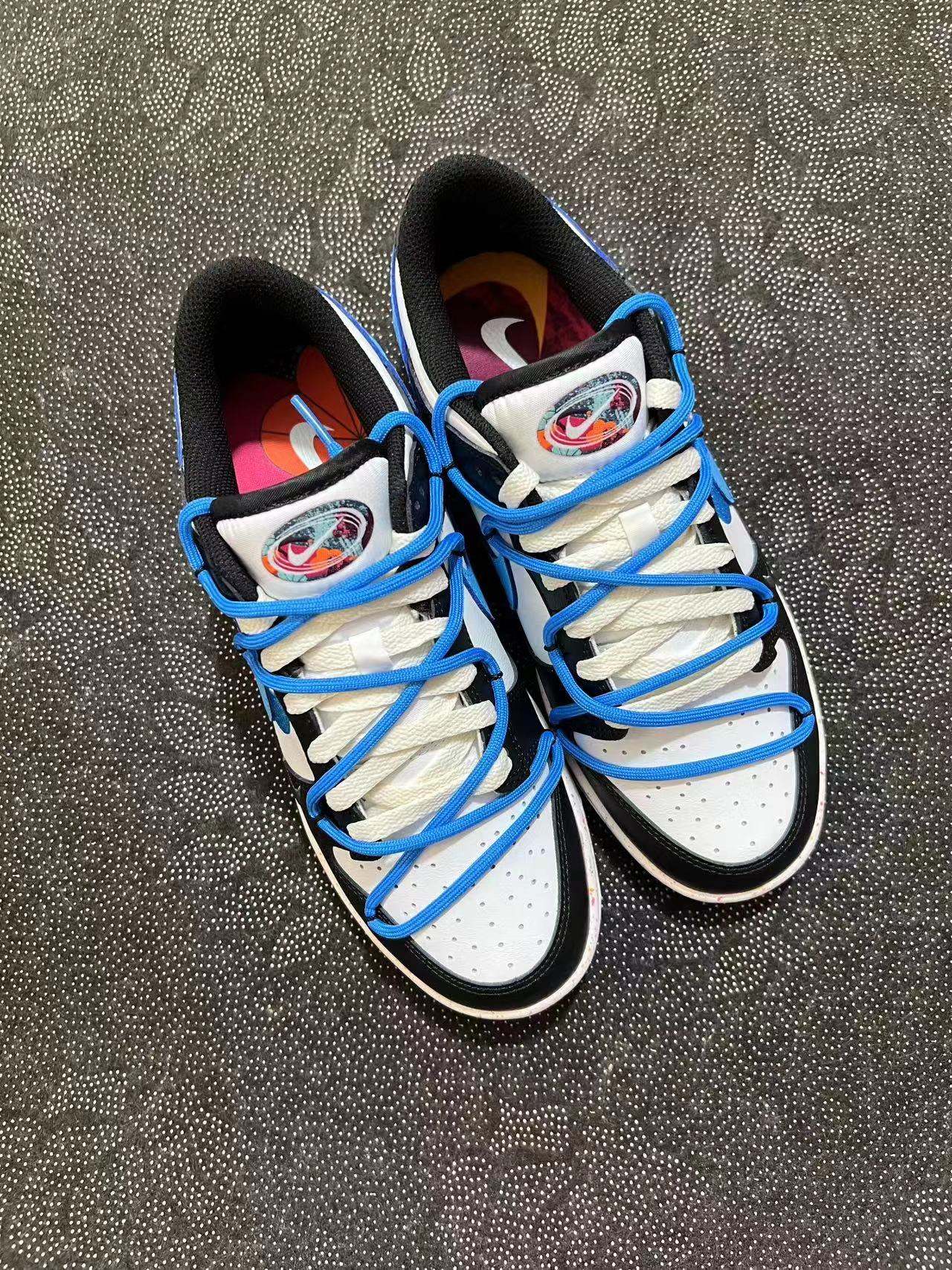 ? 正品定制 Dunk Low 解构 高街 波涛三勾 白蓝配色?