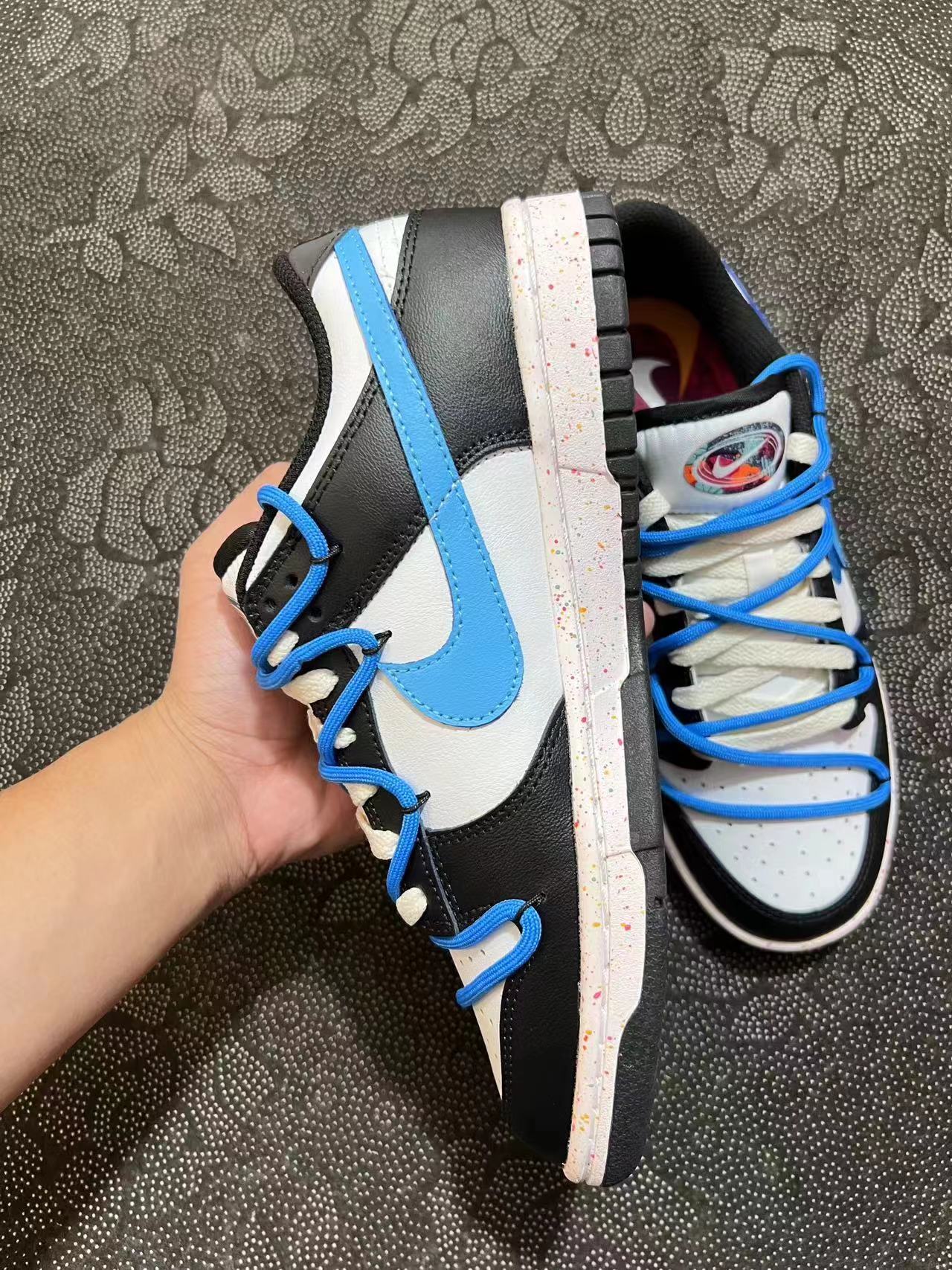 ? 正品定制 Dunk Low 解构 高街 波涛三勾 白蓝配色?