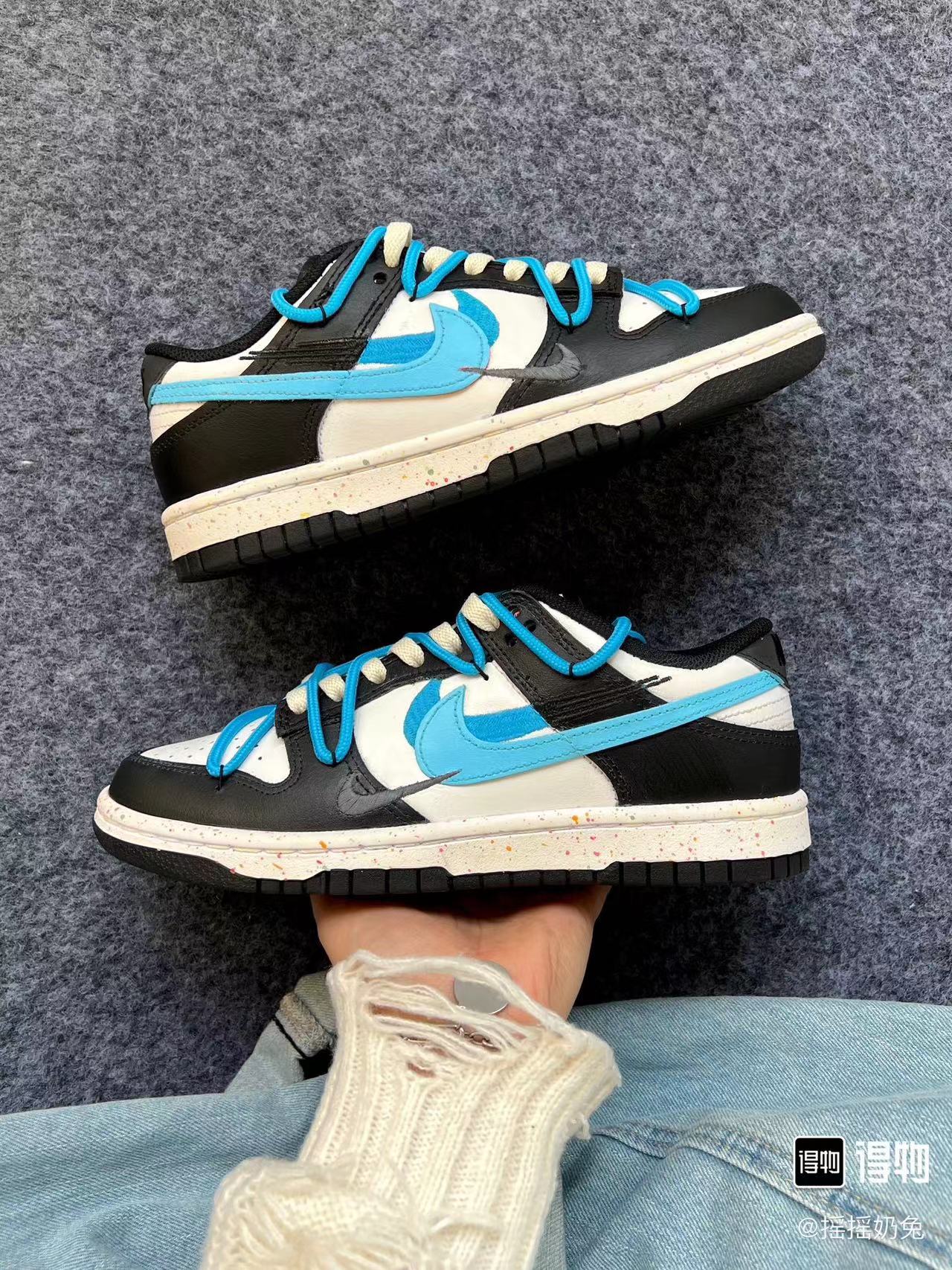 ? 正品定制 Dunk Low 解构 高街 波涛三勾 白蓝配色?