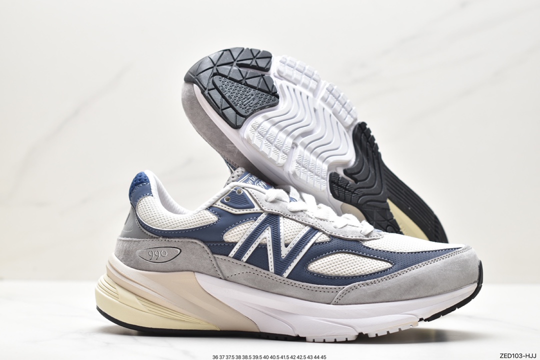 New Balance in USA M990V6 Sixth Generation Series American-made Classic Running Shoes ”Original Gray Navy Blue Oxidation” GC990TC6