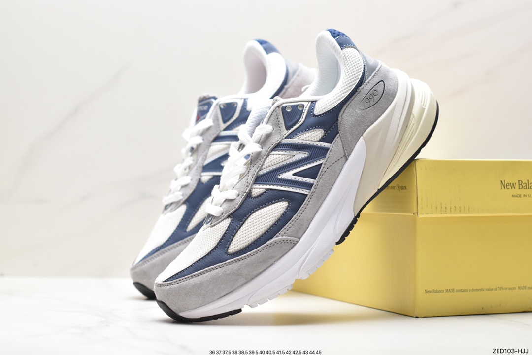 New Balance in USA M990V6 Sixth Generation Series American-made Classic Running Shoes ”Original Gray Navy Blue Oxidation” GC990TC6