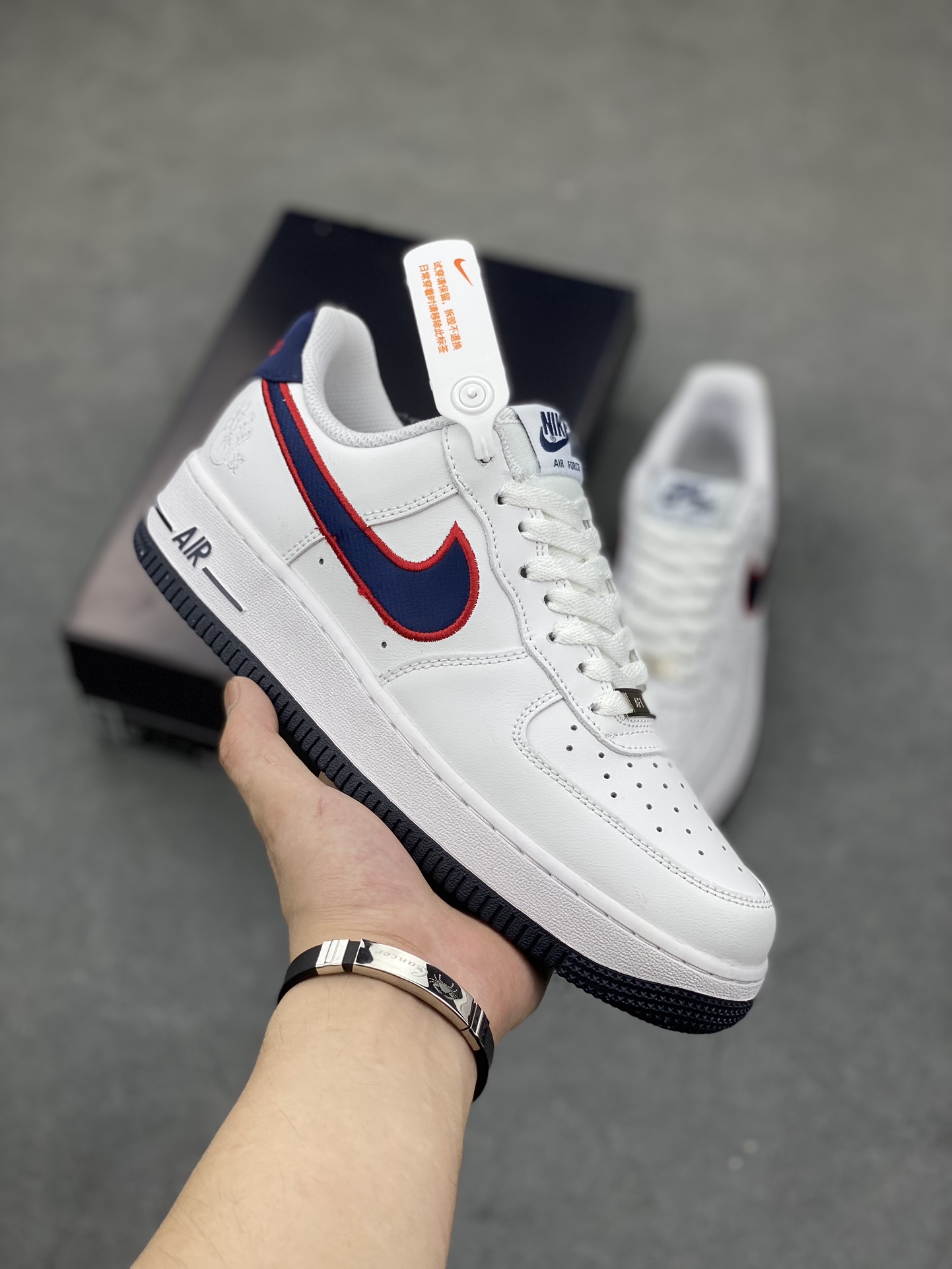 Nike Air Force 1 Low White/Navy Casual Sneakers FJ0710-100 2 i1689012007 3010 0