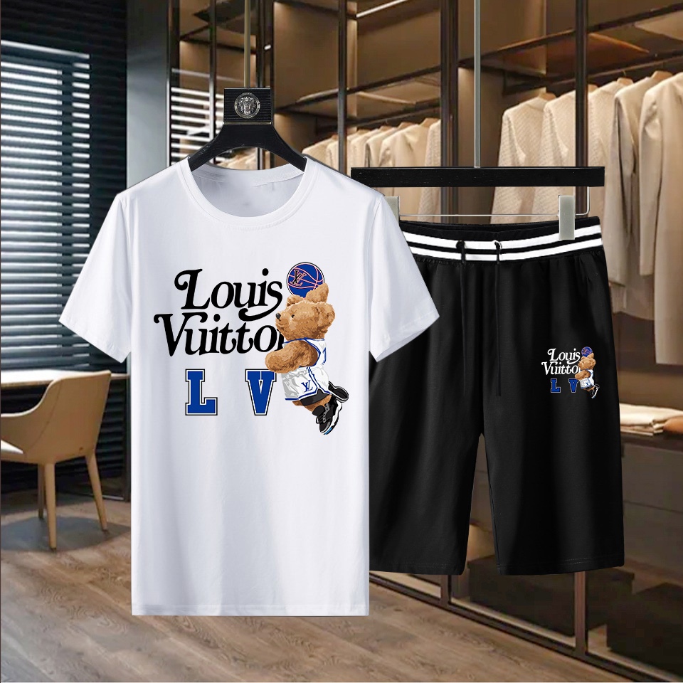 Louis Vuitton Kleding T-Shirt Trainingspak Lentecollectie Fashion Korte mouw