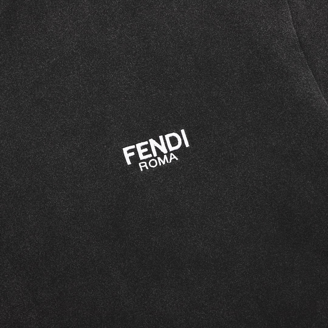 Fendi/芬迪 水洗小标刺绣logo短袖T恤 定织定染260g长绒棉