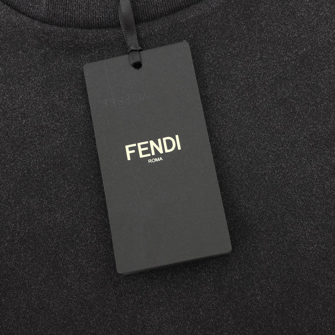 Fendi/芬迪 水洗小标刺绣logo短袖T恤 定织定染260g长绒棉