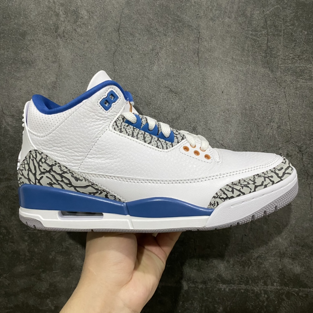 【新DT版本】Air Jordan 3 Retro \” White and True Blue \” 奇才 男子文化篮球鞋 CT8532-148市场第一梯队纯原 国内一线头部工厂出品原鞋原楦原纸板开发 一眼正品既视感细节均已解码 还原度高达98% 高端零售专供品质 外贸客户寄售国外可稳妥充Z  尺码：40 40.5 41 42 42.5 43 44 44.5 45 46 47.5-莆田鞋批发中心