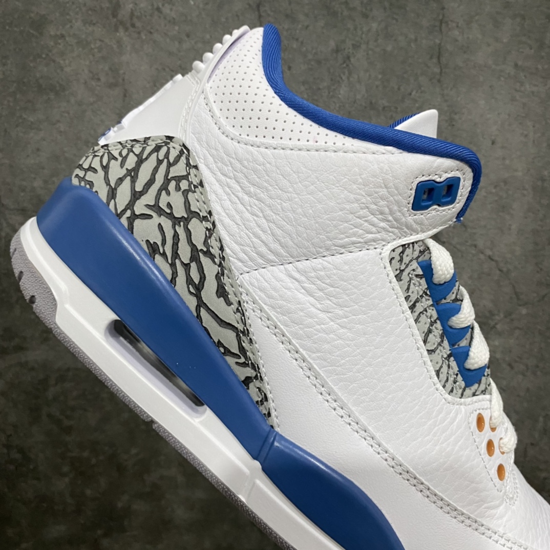 图片[7]-【新DT版本】Air Jordan 3 Retro \” White and True Blue \” 奇才 男子文化篮球鞋 CT8532-148市场第一梯队纯原 国内一线头部工厂出品原鞋原楦原纸板开发 一眼正品既视感细节均已解码 还原度高达98% 高端零售专供品质 外贸客户寄售国外可稳妥充Z  尺码：40 40.5 41 42 42.5 43 44 44.5 45 46 47.5-莆田鞋批发中心