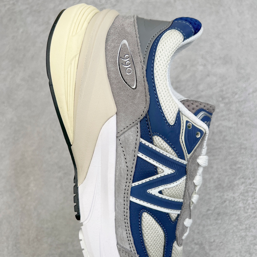 图片[6]-＃K版纯原 Action Bronson x New Balance in USA M990V6 新百伦NB六代系列美产血统经典复古百搭老爹风休闲运动跑步鞋 灰蓝 这是一双极具现代感设计的复古跑鞋 990v6 鞋面大部分面积依旧采用麂皮和织物材质覆盖 从各种细节上看也还是有点 990v5 的影子 但相比 990v5 990v6 鞋面各种材质的拼接会更加复杂 这次 990v6 最大的改变相信大家应该也发现了 就是看上去貌似比 990v4 和 990v5 两代鞋款加起来还要厚的鞋底 其实这是 New Balance 首次采用的三重缓震组合鞋底 除了之前就有的 ABZORB 缓震科技和 ENCAP 中底 这次新加入了 FuelCell 缓震科技 看来舒适度和增高度 都要更上一层楼呀 990v6 的侧标 Logo 设计少见地没有印在绒面皮革上 而是置于网眼面料以及横跨鞋身的皮革织带之上 同时鞋舌上的标签设计并没有延用此前 990v4 和 990v5 采用的样式设计 而是采用了一种新的类似于三角徽章的设计 所以对于鞋款上的更新变化 既有延续经典的设计 也有创新性的改变 尺码：36 37 37.5 38 38.5 39 40 40.5 41.5 42 42.5 43 44 44.5 45-选品中心