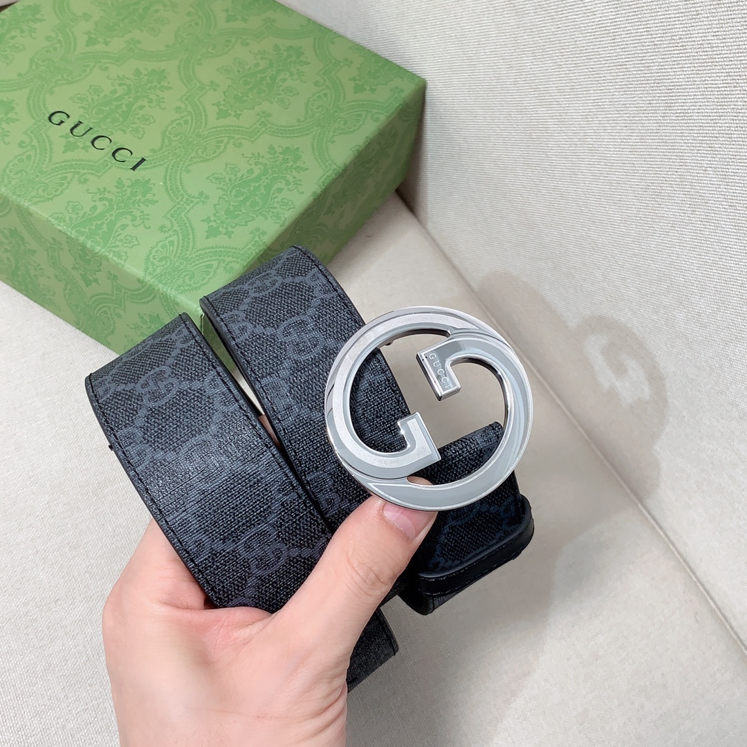 Gucci[正]专柜新款双G扣头层牛皮精品钢扣上身效果非常好.质量杠杠滴！