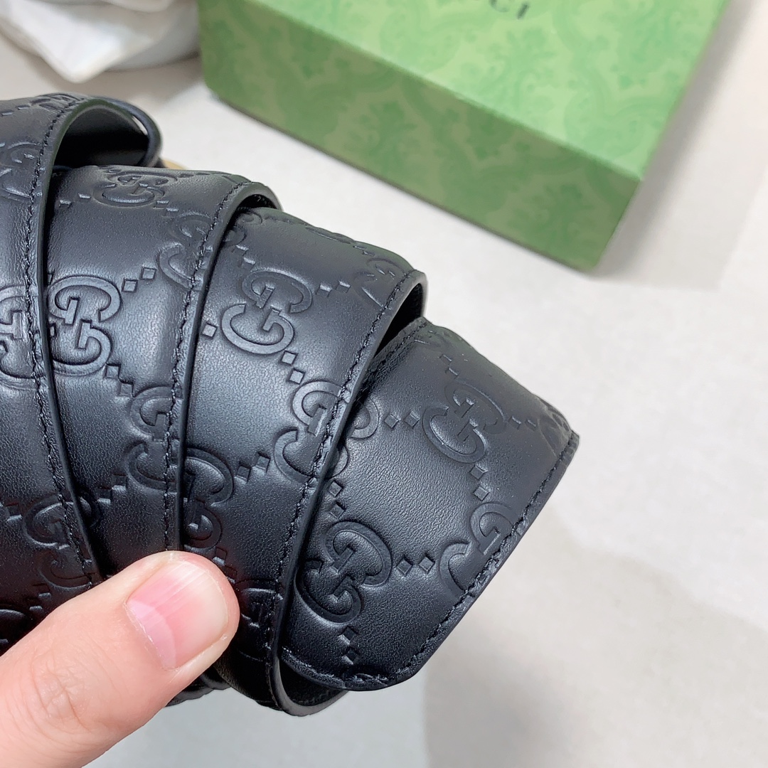 Gucci[正]专柜新款双G扣头层牛皮精品钢扣上身效果非常好.质量杠杠滴！