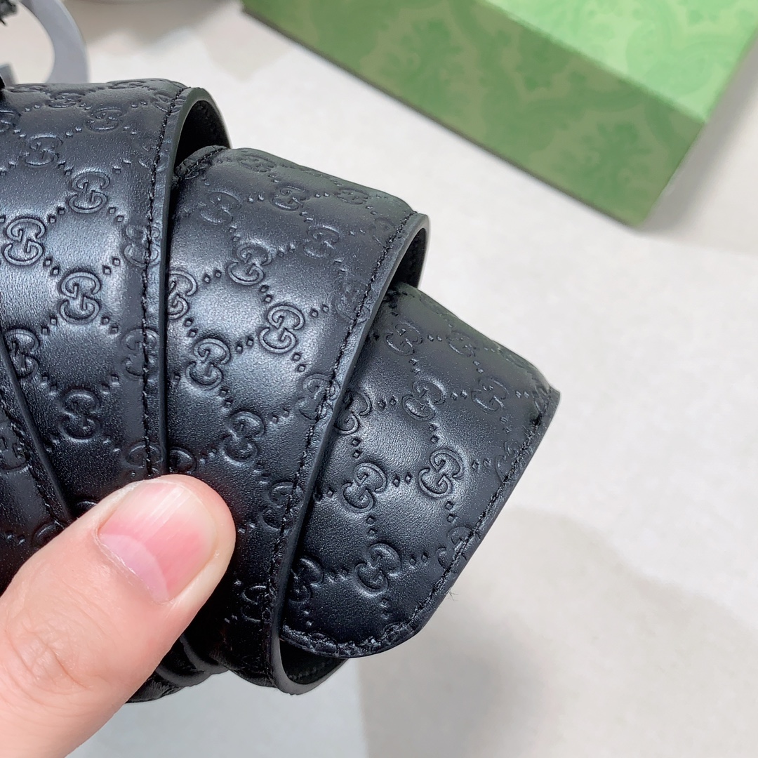 Gucci[正]专柜新款双G扣头层牛皮精品钢扣上身效果非常好.质量杠杠滴！