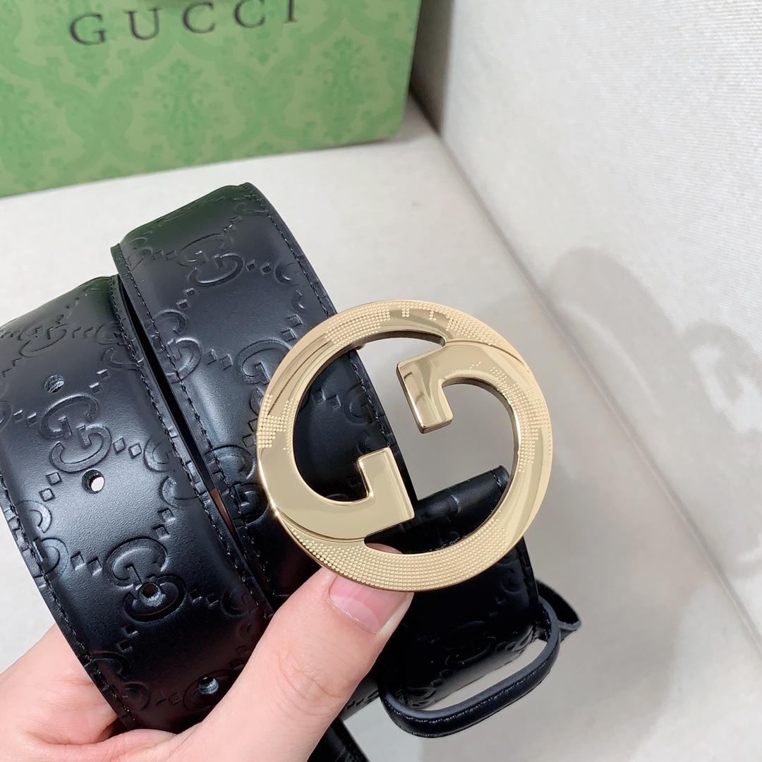 Gucci[正]专柜新款双G扣头层牛皮精品钢扣上身效果非常好.质量杠杠滴！